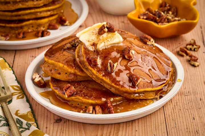 pumpkin pancakes breakfast scene