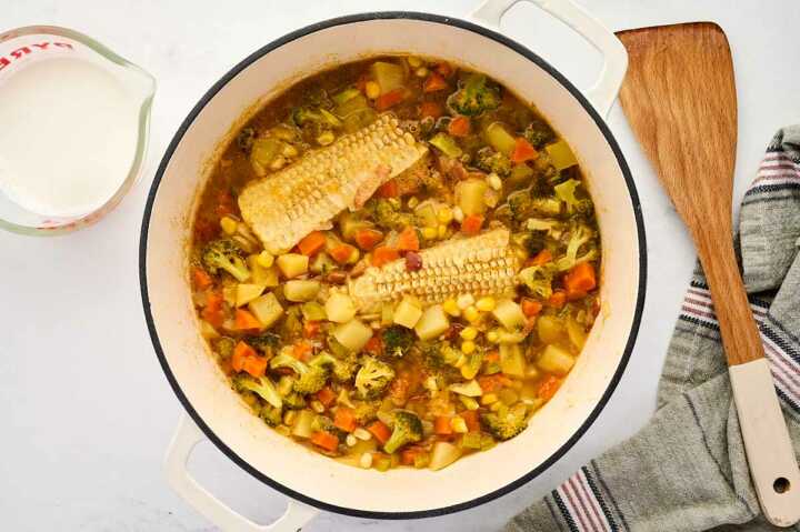 simmering soup