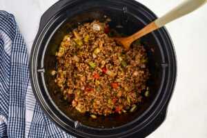 uncooked sloppy joes in slow cooker