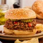 sloppy Joe sandwich on plate