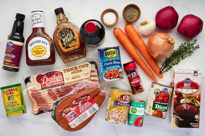 Groceries for Bonfire Stew.