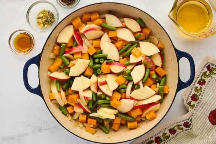The vegetables get sautéed a little.