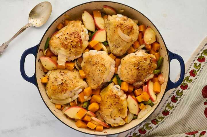 The skillet is ready for the oven!