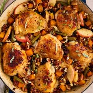 serving up my cozy autumn chicken skillet supper