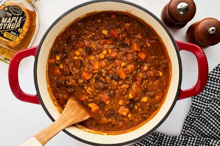 simmered pumpkin chili