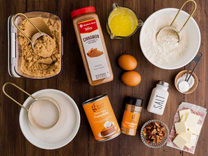 My groceries on the counter for pumpkin bread.