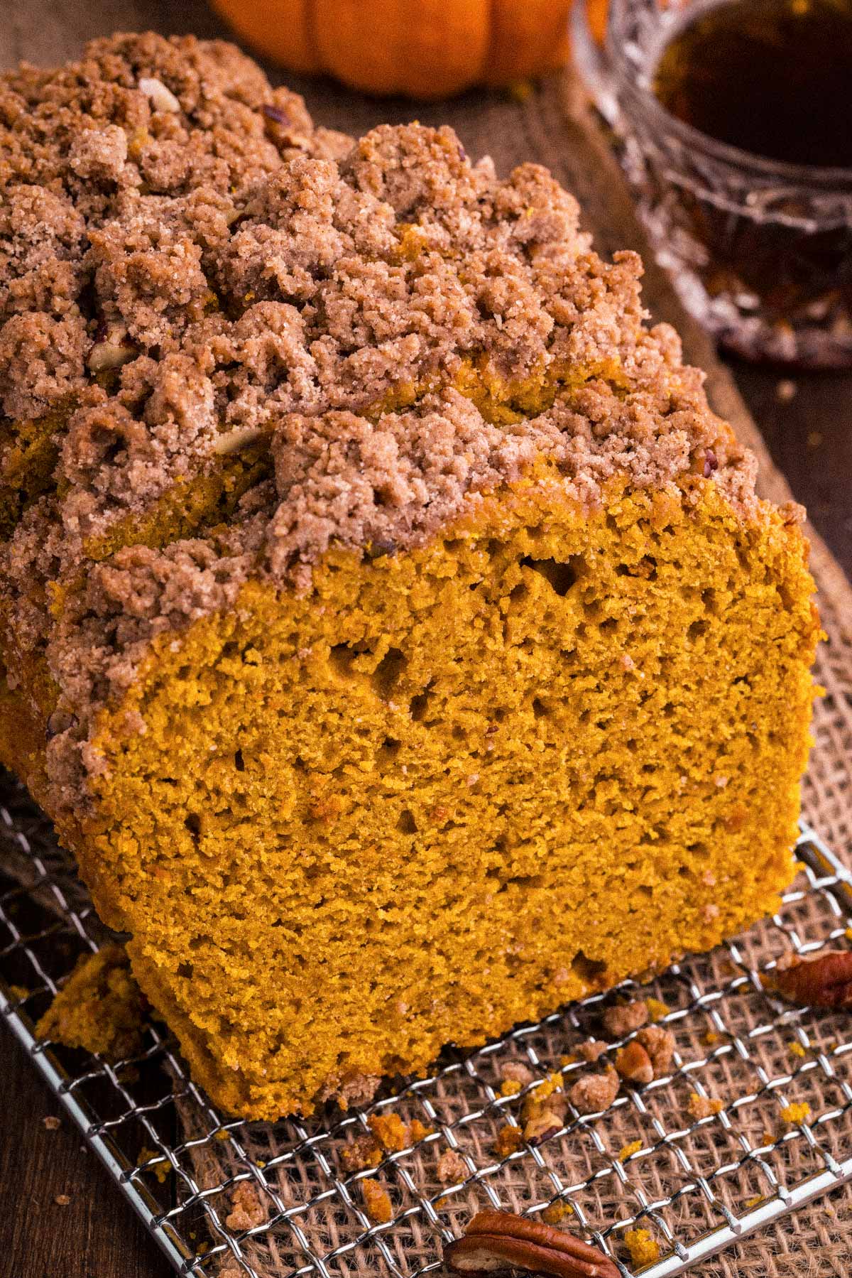 The streusel topping on my pumpkin bread really takes this recipe up a notch!