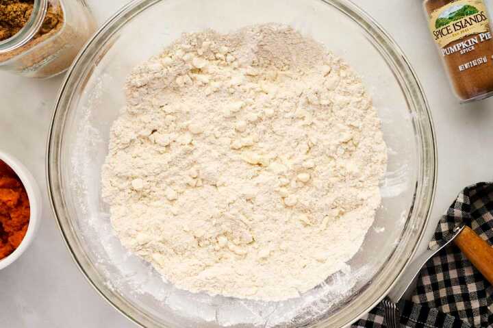 Mixing dry ingredients.