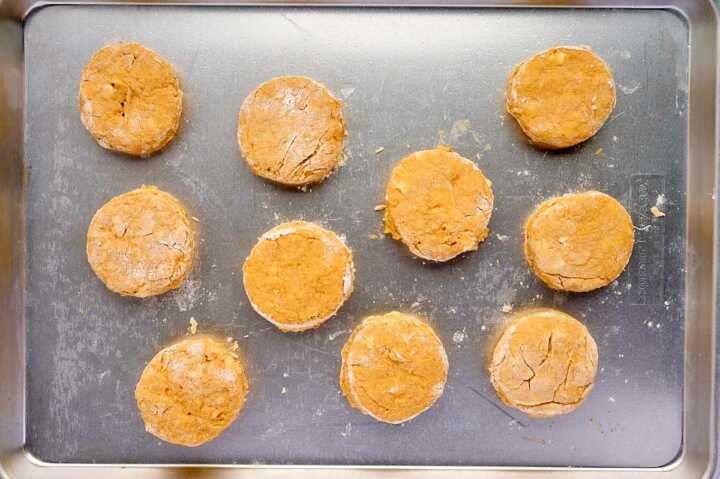 Unbaked pumpkin biscuits.