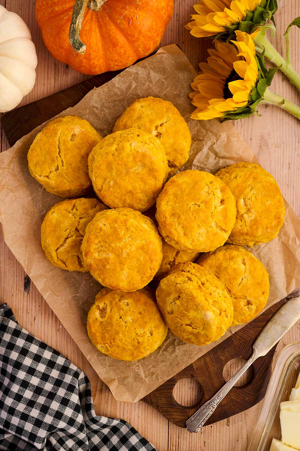 Serving up pumpkin patch biscuits.
