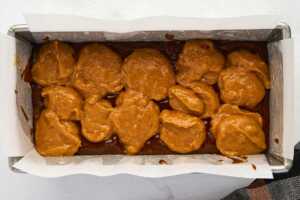 Layering the batter.