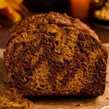 This may just be my favorite pumpkin bread - twilight pumpkin bread with a. gingerbread swirl!