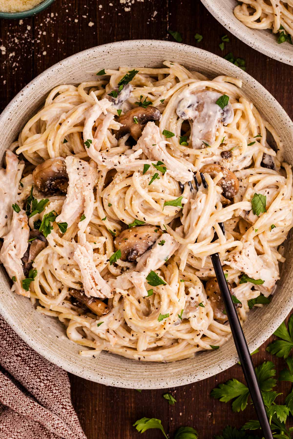 a plateful of turkey tetrazzini