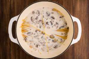 cooking spaghetti for tetrazzini