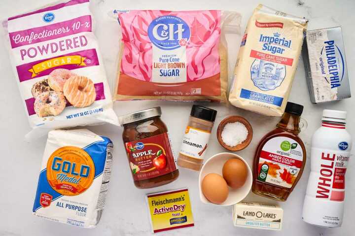 groceries for apple butter cinnamon rolls