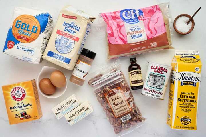 groceries for pecan coffee cake