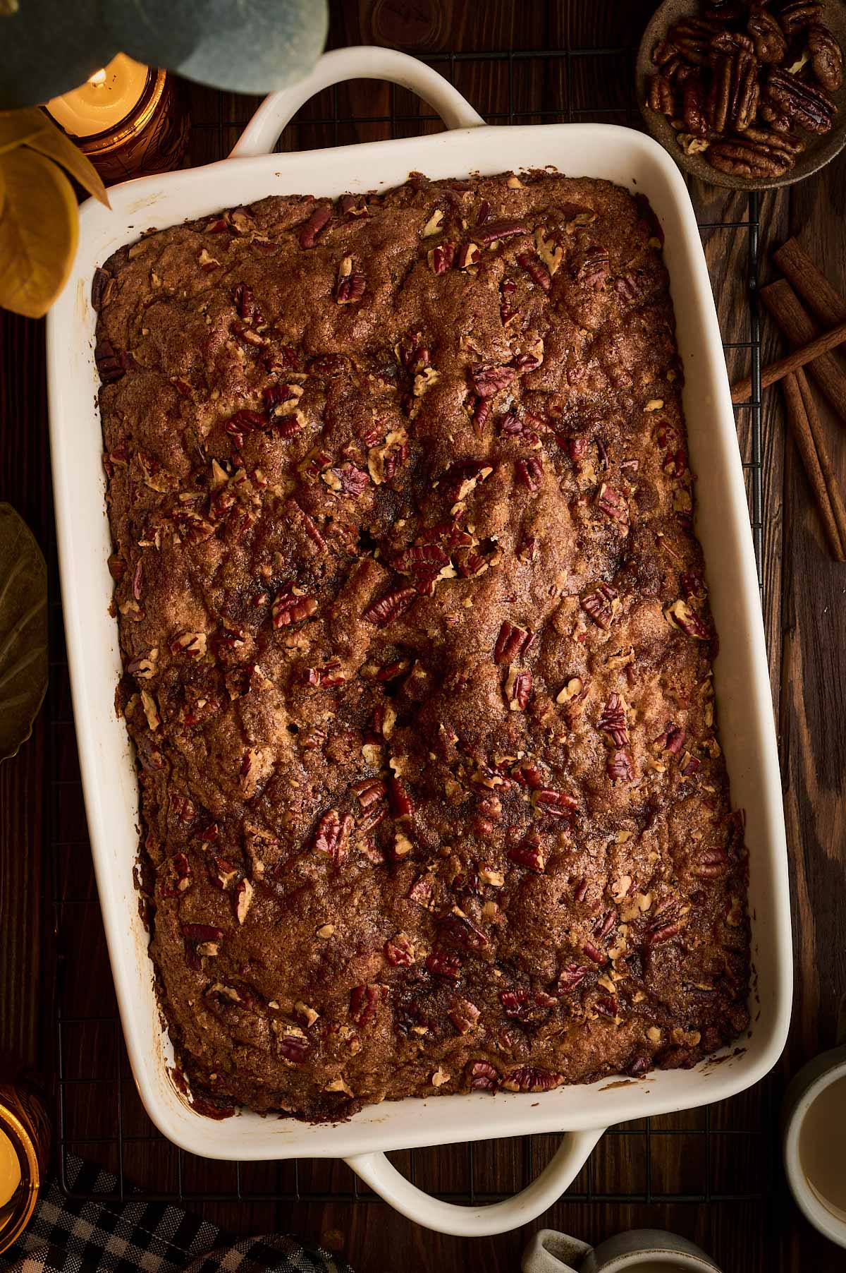 lovely baked cinnamon pecan coffee cake