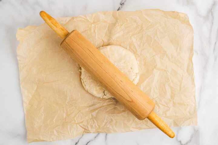 rolling out pie crust