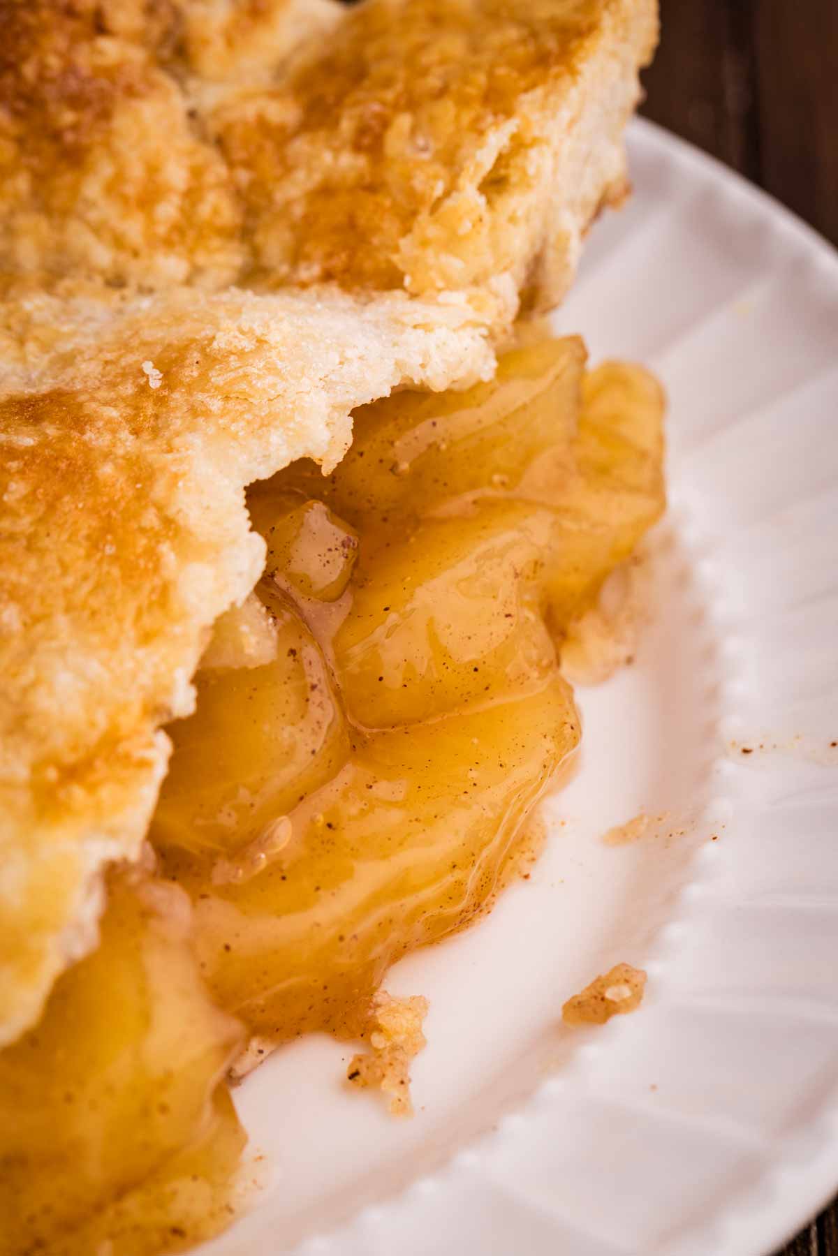 close up of homemade apple pie