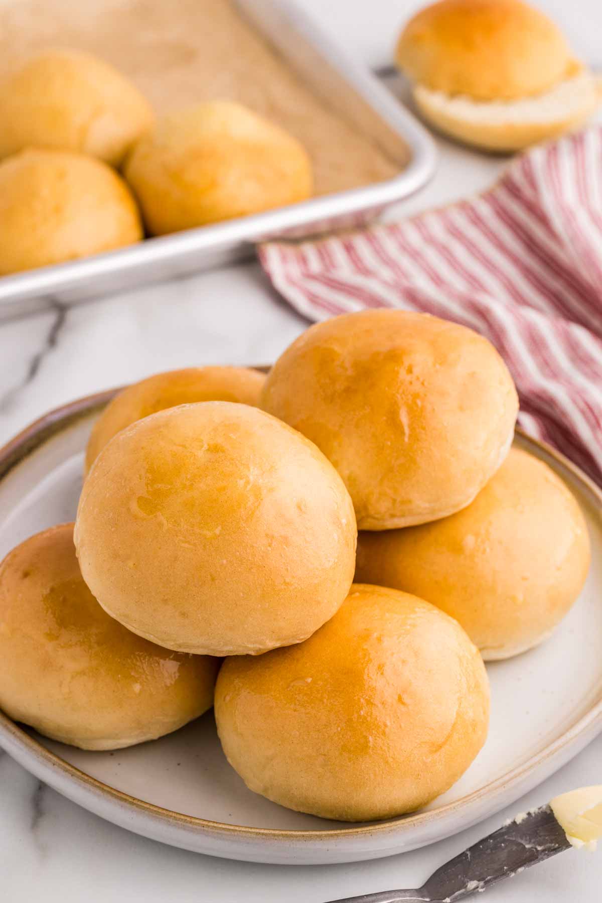 plate of homemade shortcut rolls