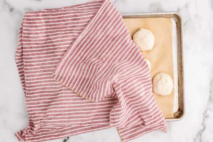 homemade shortcut rolls during rising