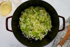 sautéing vegetables for soup