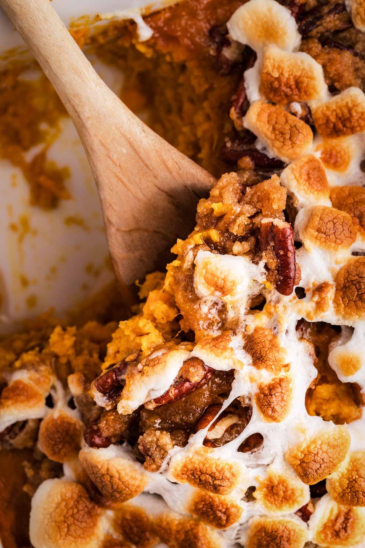 yummy spoonful of sweet potato casserole
