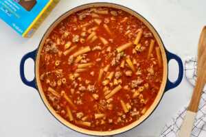 pizza baked ziti before baking