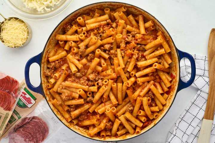 halfway baked ziti casserole
