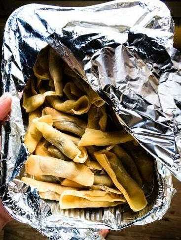 Ravioli from Salumeria Gastronomia Angelo Mangili in Citta Alta of Bergamo, Italy.