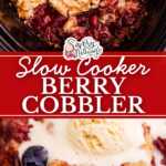 slow cooker berry cobbler pin