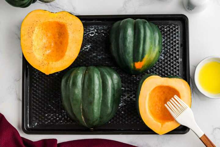 roasting acorn squash halves