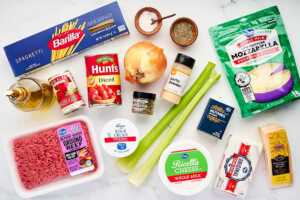 ingredients for spaghetti casserole