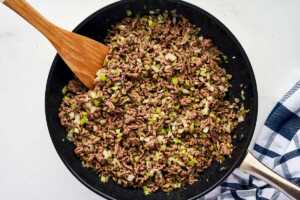 cooking ground beef