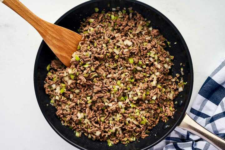 cooking ground beef