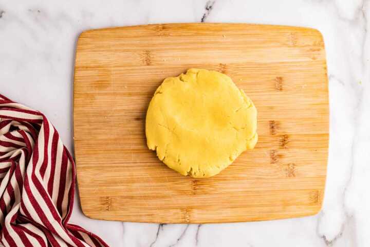 kneading cookie dough