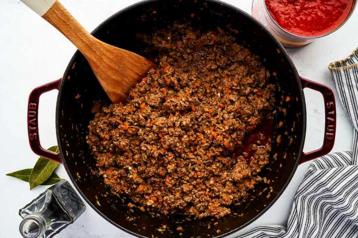 deglazing bolognese sauce