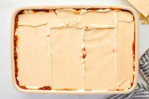 assembling lasagna layers