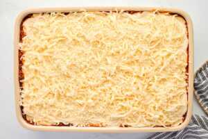 lasagna ready for the oven