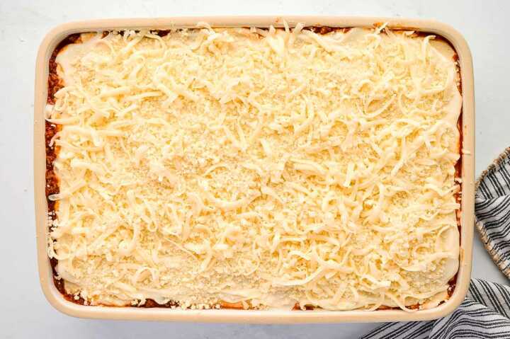 lasagna ready for the oven