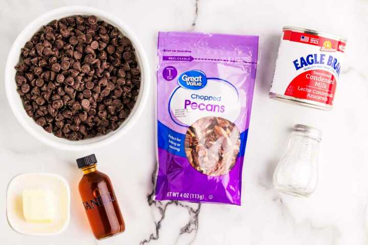 ingredients for chocolate fudge