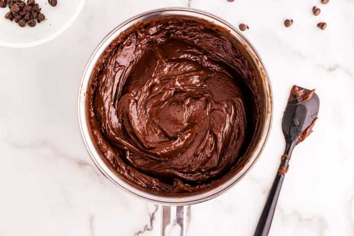 melted chocolate for fudge