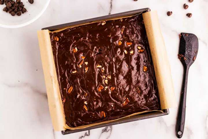 chocolate fudge before setting