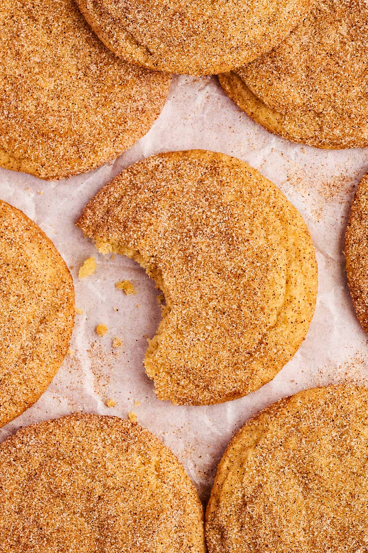 snickerdoodle with a bite taken out