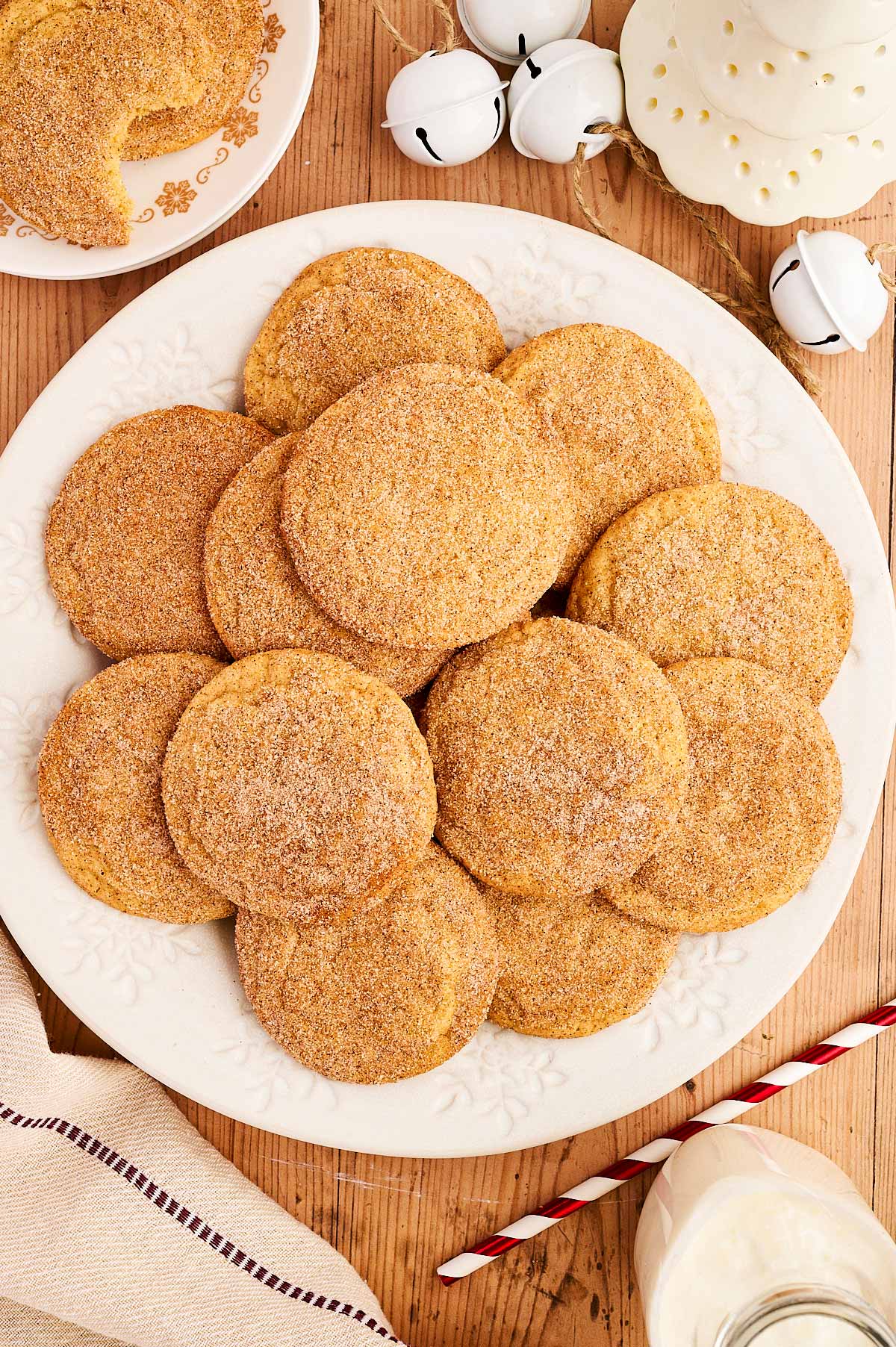 plate of snickerdoodle cookies