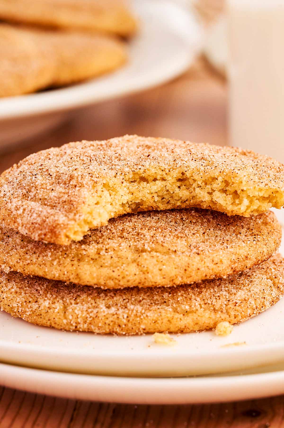 small stack of snickerdoodle cookies