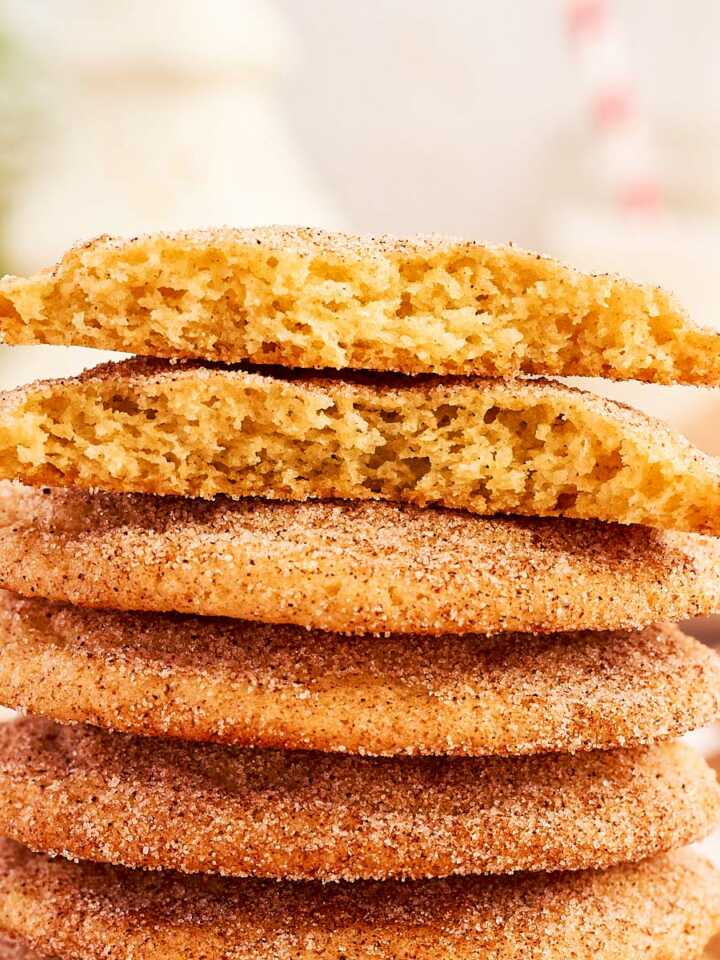 stack of snickerdoodle cookies