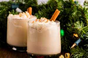 serving eggnog in glasses