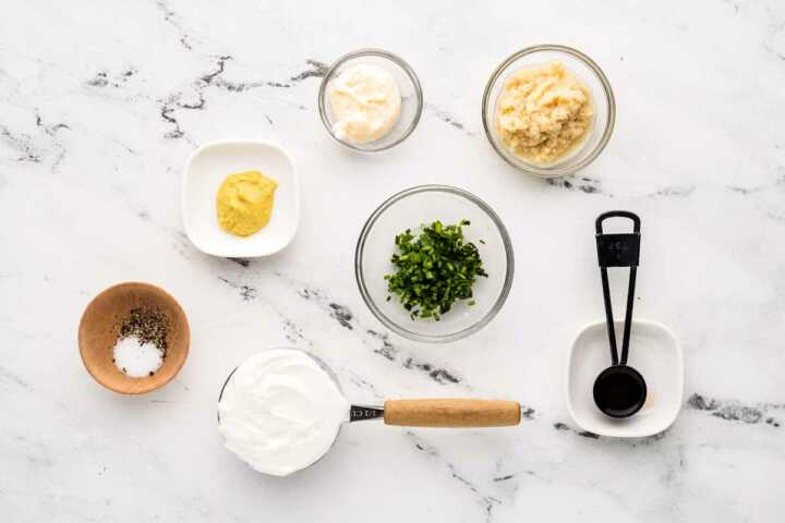 ingredients for horseradish sauce