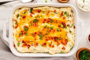 serving mashed potato casserole